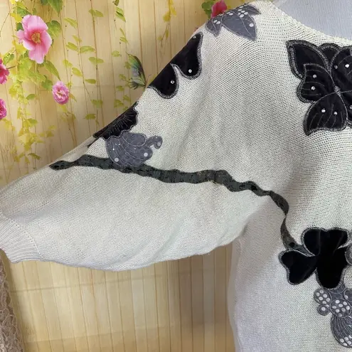 VINTAGE 80s Patchwork Sweater Size L