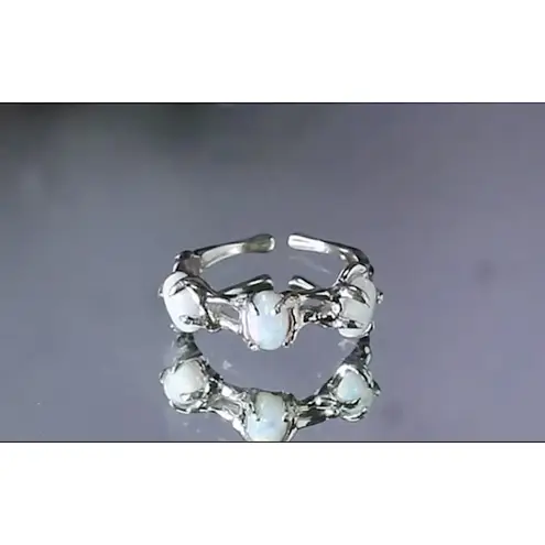 Boutique Opal Ring, Adjustable Ring, 925 Silver Statement Ring, Women