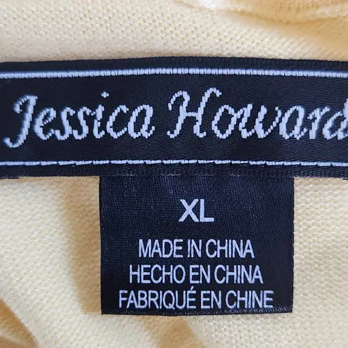 Jessica Howard Yellow Open Front Cropped Cardigan NWT Size XL Yellow Sweater