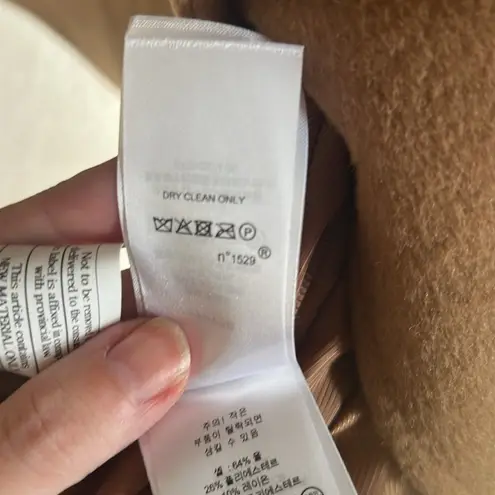 Lauren Ralph Lauren Womens Wool Blend Full Length Camel Coat Brown Size 12