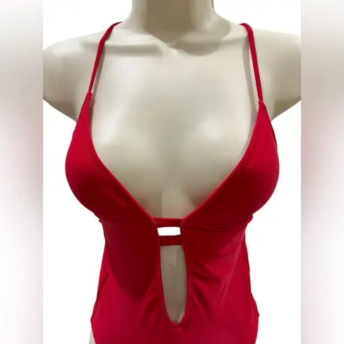 Abercrombie & Fitch  Strappy Front one Piece Red Swimsuit bikini