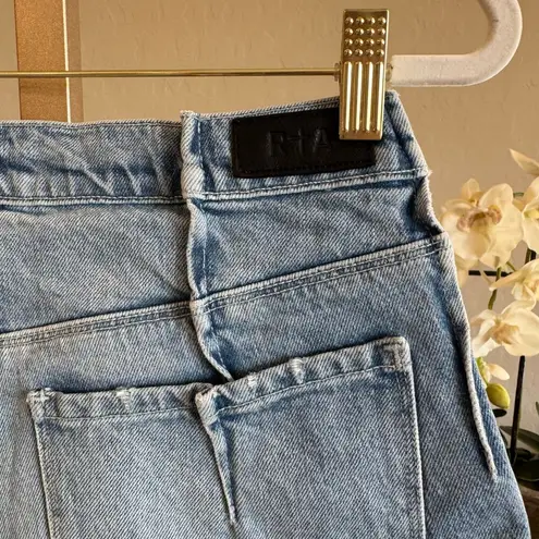 RtA Mano High Waisted Tuck Shorts Pink Size 27 NWT Vintage Westcoast Blue