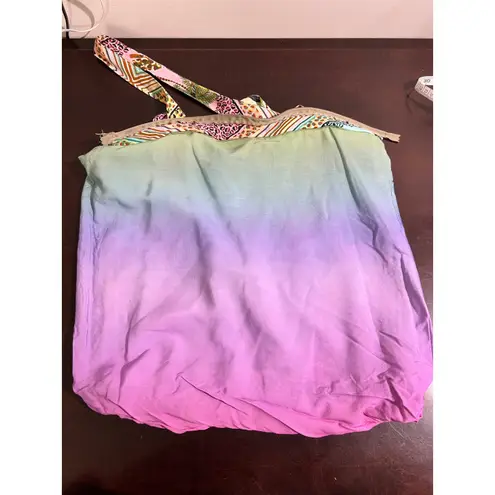 Farm Rio Tote Bag Colorful Graphic Print Reusable Shopping Bag