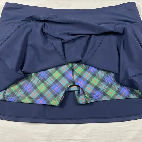William Murray Spinner Golf Skort Tartan Plaid Shorts Navy Blue Size XL
