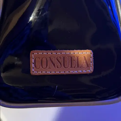 Consuela Chica Classic Tote Tia black floral embroidered patent leather carry-on