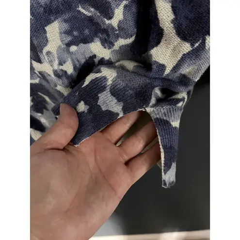 J.Jill  Pure Jill Blue Floral Camo Sweater Cotton Blend Lagenlook Oversized Sm - Image 5