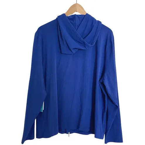 Coolibar Seaside Hoodie UPF 50+ Sun Protection Full Zip Royal Blue Womens XXL Size undefined