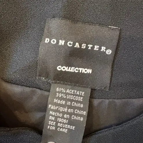 Doncaster Collection Black Ruffle Coat Dress – Size 10 – Structured Couture