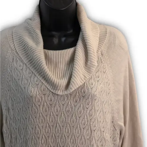 Chico's Chico’s Beige Cable Knit Turtleneck Sweater Top