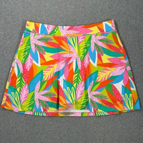 Mary Square Hampton Skort in Get Tropical Women's Large Pink Green UPF 50
