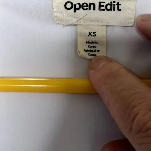 Open Edit White V-neck Sleeveless Blouse Women's Size Xtra Small