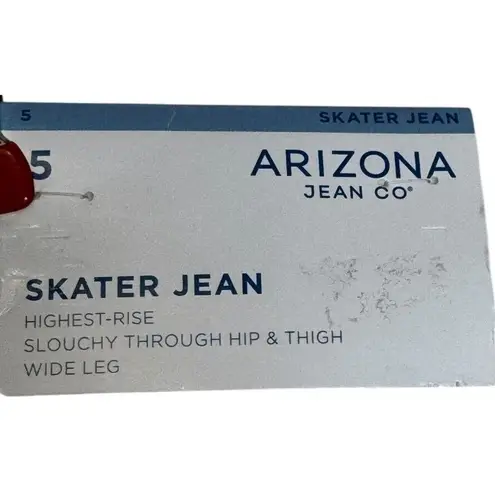 Arizona Jeans Arizona Jean Co. Women Jeans Skater Slouchy Ripped Hi-Rise Wide Leg Sz.5 NWT