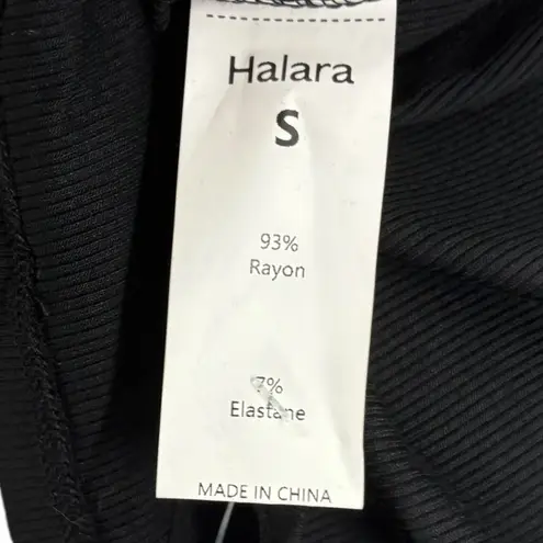 Halara Black Ribbed Button Front Cropped Tank Top Size S