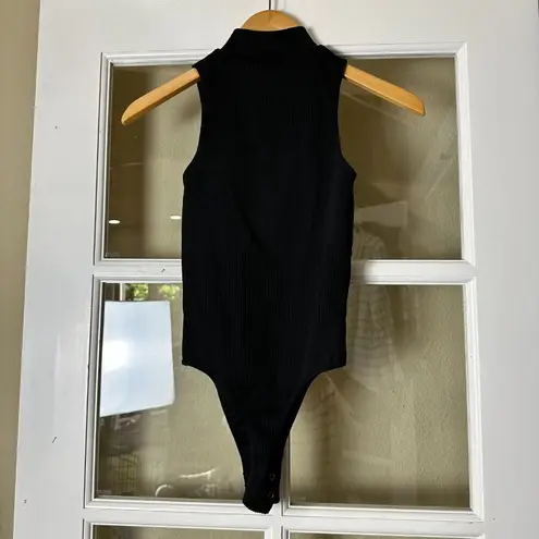 Garage Body Ribbed Quarter Zip Mock Neck Body Suit Bodysuit XS