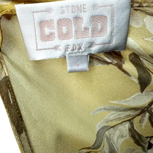 Stone Cold Fox 1 XS Dress Midi Peony Pure Silk print Temptation Gown Women's