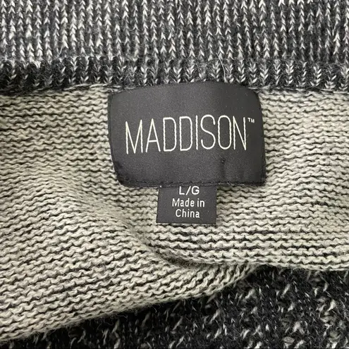 Maddison Soft Acrylic Loose Knit Sweater Top size L Gray Size L
