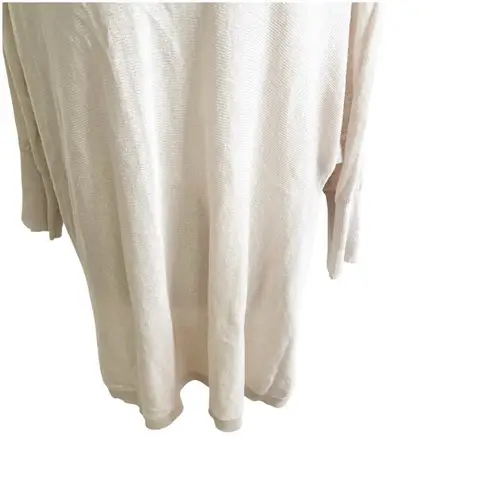 Garnet Hill Women’s 100% Organic Linen Tunic Size Medium V- Neck Light Beige