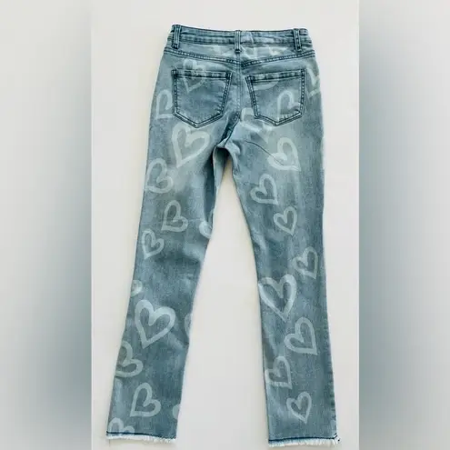 easel  Heart Patterned Distressed Jeans Size S thumbnail 7