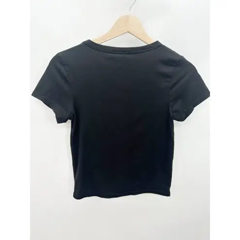 Olivia Rae Black Short Sleeve Crew Neck Stretch Tee Shirt Women's Size Small S