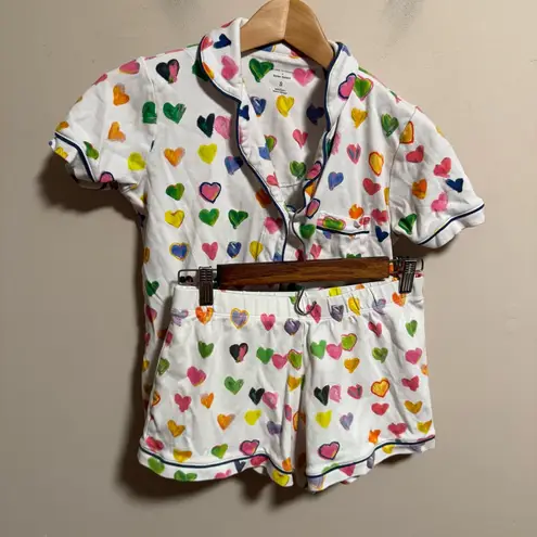 Roller Rabbit Kerri Rosenthal Tiny Drops of Love Hearts Polo Pajamas Size Small