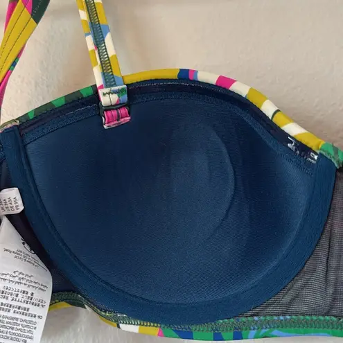 Boden Kythira Bikini Top Palm Leaf Tropical Flora 36A Pink Size undefined