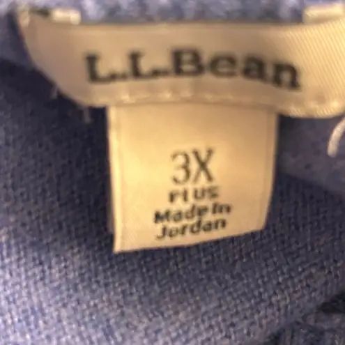 LL Bean Womens Sweater Size 3X Cashmere Blend Warm Cozy Fall Timeless Simple Blue