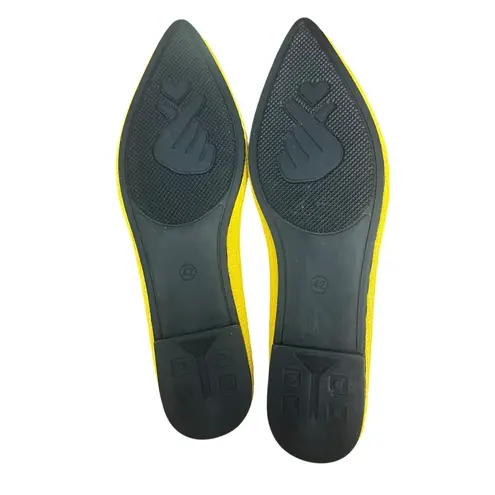 Womens Knit Pointed Toe Loafers Slip On Flats Comfort Casual Shoes Yellow Size 10