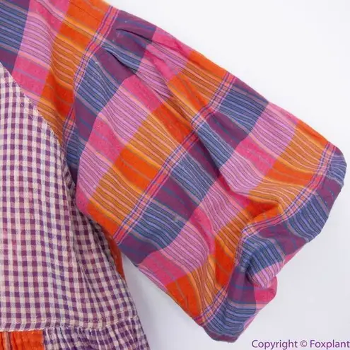 Free People NEW  Moon Bay Mixed Plaid‎ Top, XS
