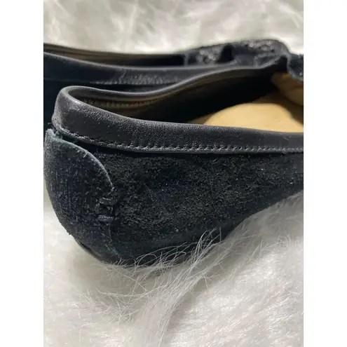 Etienne Aigner Nature Beaded Black Suede Slip-On Loafers With Leather Trim & Cushioned Insole 7