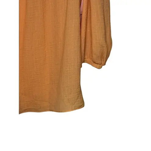 Current Air Women's Top Wide Neck Chest Smocked Boxy Fit Cantaloupe Medium NWT - Image 9