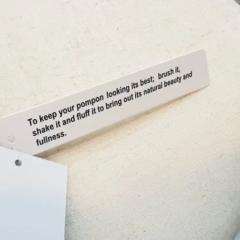 KYI KYI Faux Fur Pompom Classic Wool Beanie Hat, Natural/Cream, One Size, NWT Purple