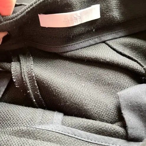 Hugo Boss BOSS Wool Dress Pants Black Womens Size 6 Slim-Fit Work Flat Front