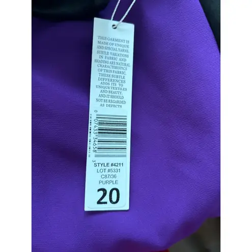 Lily & Taylor Dress Womens 20 Purple Black Leather Trim Brooch NEW Size undefined