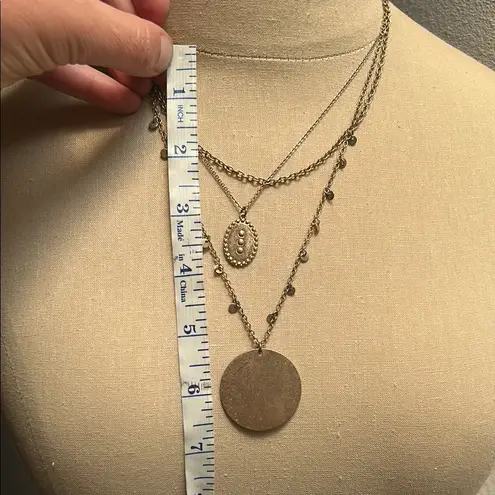 Bohemian Gold Triple Layered Necklace