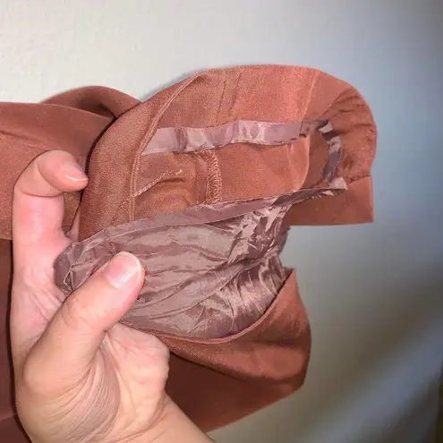 Hugo Buscati Brown Silk Mini Dress