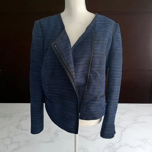 MARY KAY for Twinhill Blue Black Knit Jacket Dress Blazer Size 14