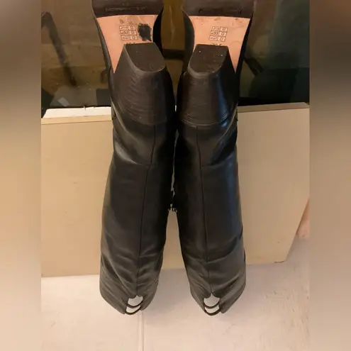 Elie Tahari Black Leather over Knee-High Pompeii Boots size 6.5