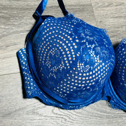 Cacique 40DD Sexy Lace Boost Balconette Bra Blue