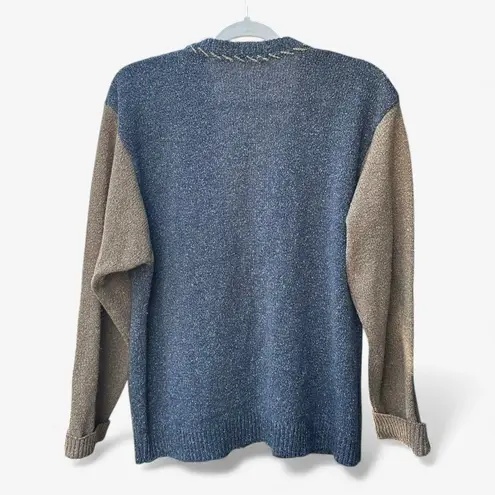 Liz Sport Vintage 90s Cottage-Academic Two-Tone Cardigan Size M