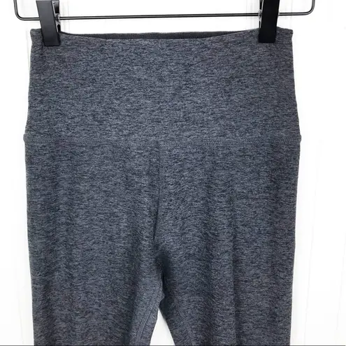 Beyond Yoga Women's Super Soft Dark Grey Space Dyed High Rise Cropped Leggings