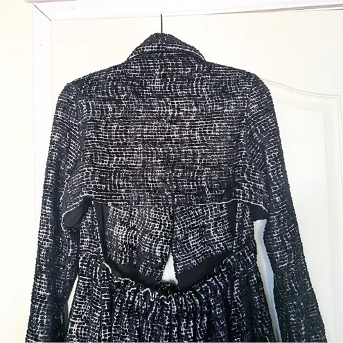 Cult Gaia Aya Matelassé Velvet Open-Back Coat Belted Long Black Size Small NWT