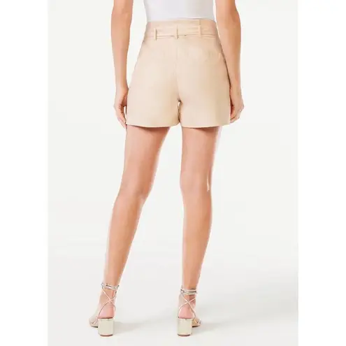 NWT Womens Sofia Vergara Jeans High Rise Tie Waist Faux Leather Shorts