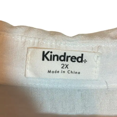 Kindred Women Tunic Top 2X Colorful Embroider Floral Coastal Boho Beachy Travel