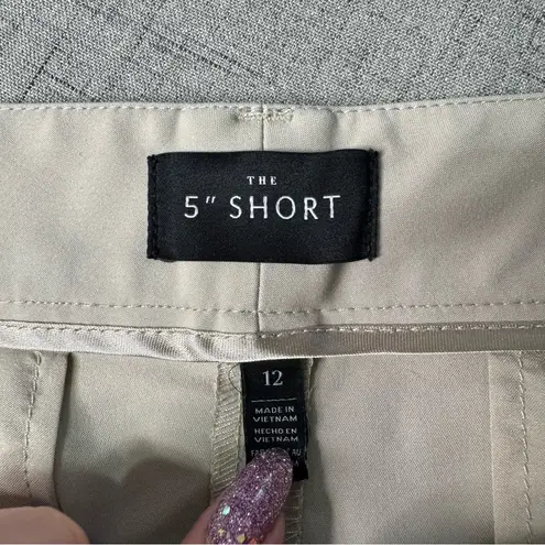 White House | Black Market  Khaki Cotton Stretch 5” Shorts Size 12