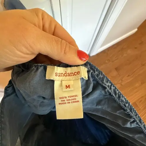 Sundance blue babydoll embroidered bust scoop neck dress M