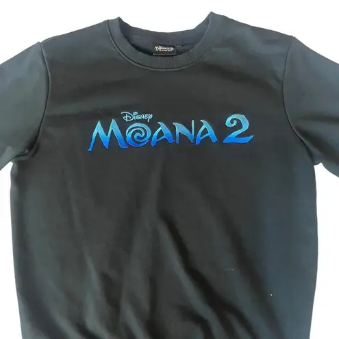 Disney  Moana 2 Movie Promo Black Embroidered Women's Sweatshirt Size Large