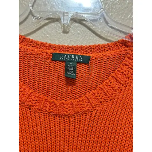 Ralph Lauren Lauren  Orange‎ Acrylic Knit Long Sleeve Sweater Top Women's M