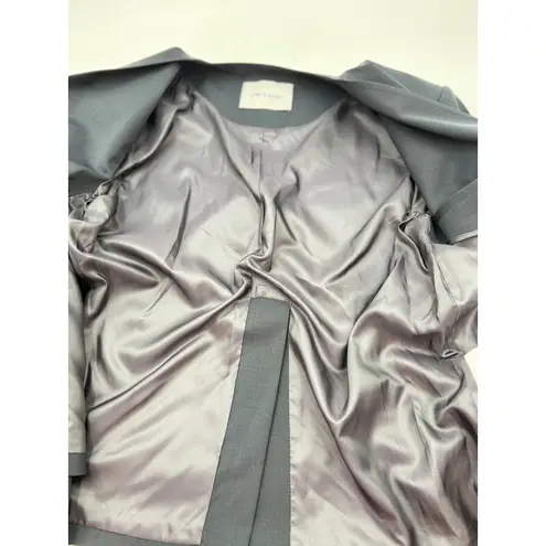 Low Classic Curved Neck Blazer Navy Blue