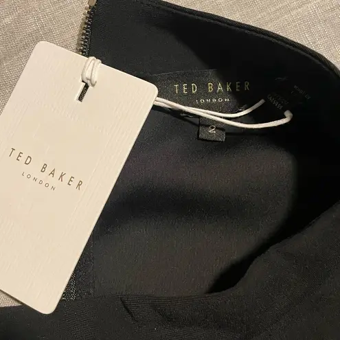 Ted Baker Elegant Black Puff Sleeve Top