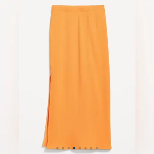 Old Navy Pull-On Rib-Knit Maxi Skirt (Sz XL) Tangerine Orange NWT